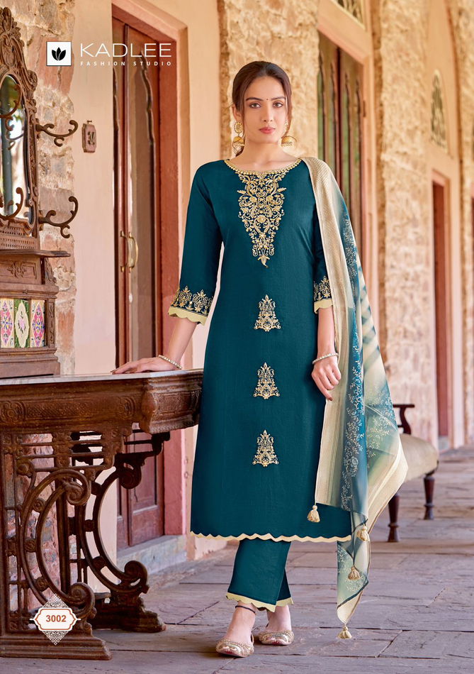 Heritage By Kadlee Viscose Weaving Designer Kurti With Bottom Dupatta Wholesale Online